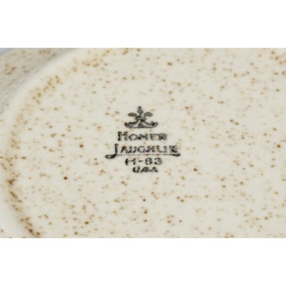 Set of 2 Vintage Homer Laughlin Brown Speckled Oatmeal 6-1/4" Saucer H-83 - Picture 6 of 7